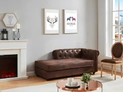 Chesterfield Chaise Longue - Hoek Rechts - Shirel Van Microvezel Met Lived-In Leeraspect-Vente-unique Outlet