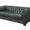 Chesterfield Zitbank 3 + 2 + 1 Plaatsen Brenton 100% Buffelleer - Spaans Groen-LINEA SOFA Clearance