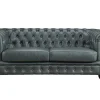 Chesterfield Zitbank 3 + 2 Plaatsen Brenton 100% Buffelleer - Spaans Groen-LINEA SOFA Clearance