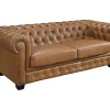 Chesterfield 3-Zitsbank Brenton 100% Buffelleer - Vintage Caramel-LINEA SOFA Hot