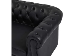 Chesterfield-Hoekbank Met Hoek Links Van Zwart Leer Toledo-Vente-unique Online