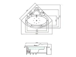 Chrotherapie Hydromassagebad 140 X 140 Cm Dubbele Pomp 20 Jets Camelia-ELITESHOPPING Hot
