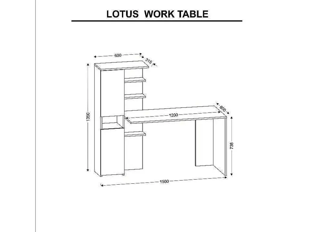 Clio Bureau, Wit, 150X60X135 Cm,-EPIKASA Best