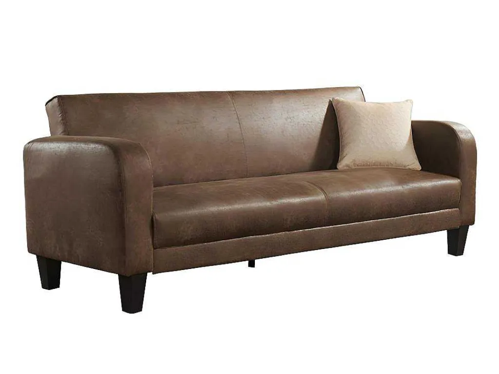 Club Bedbank Inicio Van Microvezel Met Lived-In Leereffect-Vente-unique New