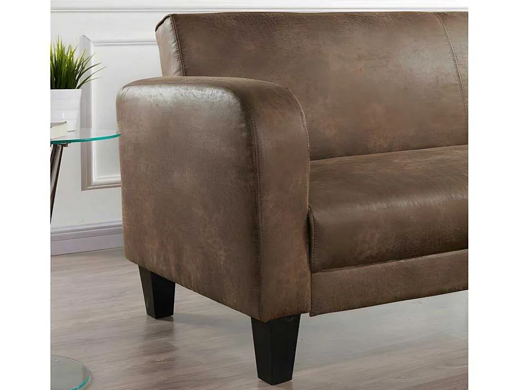 Club Bedbank Inicio Van Microvezel Met Lived-In Leereffect-Vente-unique New