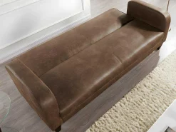 Club Bedbank Inicio Van Microvezel Met Lived-In Leereffect-Vente-unique New