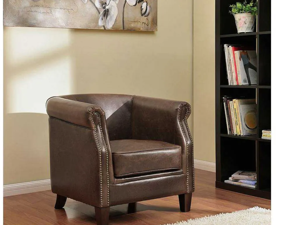 Clubfauteuil Van Leer Met Lived-In Uiterlijk Enguerrand-Vente-unique Online