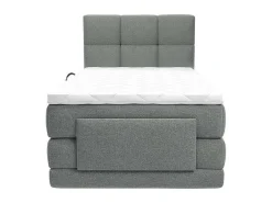 Complete Boxspringset Met Gestoffeerd Hoofdbord Met Elektrische Relaxbedbodems Met Matras Met Topmatras 100 X 200 Cm Stoffen Bekleding Lichtgrijs Lodi Van-Palacio Best