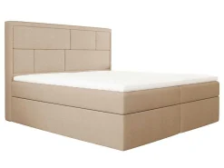 Complete Decoratieve Beddenset Met Hoofdbord + Opbergruimte + Matras + Dekmatras - 160 X 200 Cm - Beige - Loumia Van-DREAMEA New