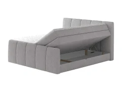 Complete Set Boxspring Met Verstelbaar Hoofdeinde + Bedbodem-Kist + Matras + Dekmatras Verone - Lichtgrijs - 160X200 Cm-Palacio Discount