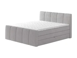 Complete Set Boxspring Met Verstelbaar Hoofdeinde + Bedbodem-Kist + Matras + Dekmatras Verone - Lichtgrijs - 160X200 Cm-Palacio Discount