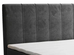 Complete Set Met Boxspring En Hoofdbord + Bedbodem + Matras + Topmatras - 160 X 200 Cm - Fluweel - Donkergrijs - Hida Van Ysmee-Ysmée Clearance