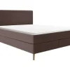Complete Set Met Boxspring En Hoofdbord + Bedbodem + Matras + Topmatras - 160 X 200 Cm - Ribfluweel - Bruin - Nara Van Ysmee-Ysmée Sale