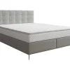 Complete Set Met Boxspring En Gecapitonneerd Hoofdbord + Bedbodem + Matras + Topmatras - 180 X 200 Cm - Stof - Lichtgrijs - Inao Van Ysmee-Ysmée Best