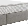 Complete Set Met Boxspring En Gecapitonneerd Hoofdbord + Bedbodem + Matras + Topmatras - 160 X 200 Cm - Stof - Lichtgrijs - Inao Van Ysmee-Ysmée Online