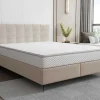 Complete Set Met Boxspring En Gecapitonneerd Hoofdbord + Bedbodem + Matras + Topmatras - 180 X 200 Cm - Stof - Beige - Inao Van Ysmee-Ysmée Online