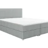 Complete Set Met Boxspring En Hoofdbord + Bedbodem + Matras + Topmatras - 160 X 200 Cm - Stof - Lichtgrijs - Onan Van Ysmee-Ysmée Outlet