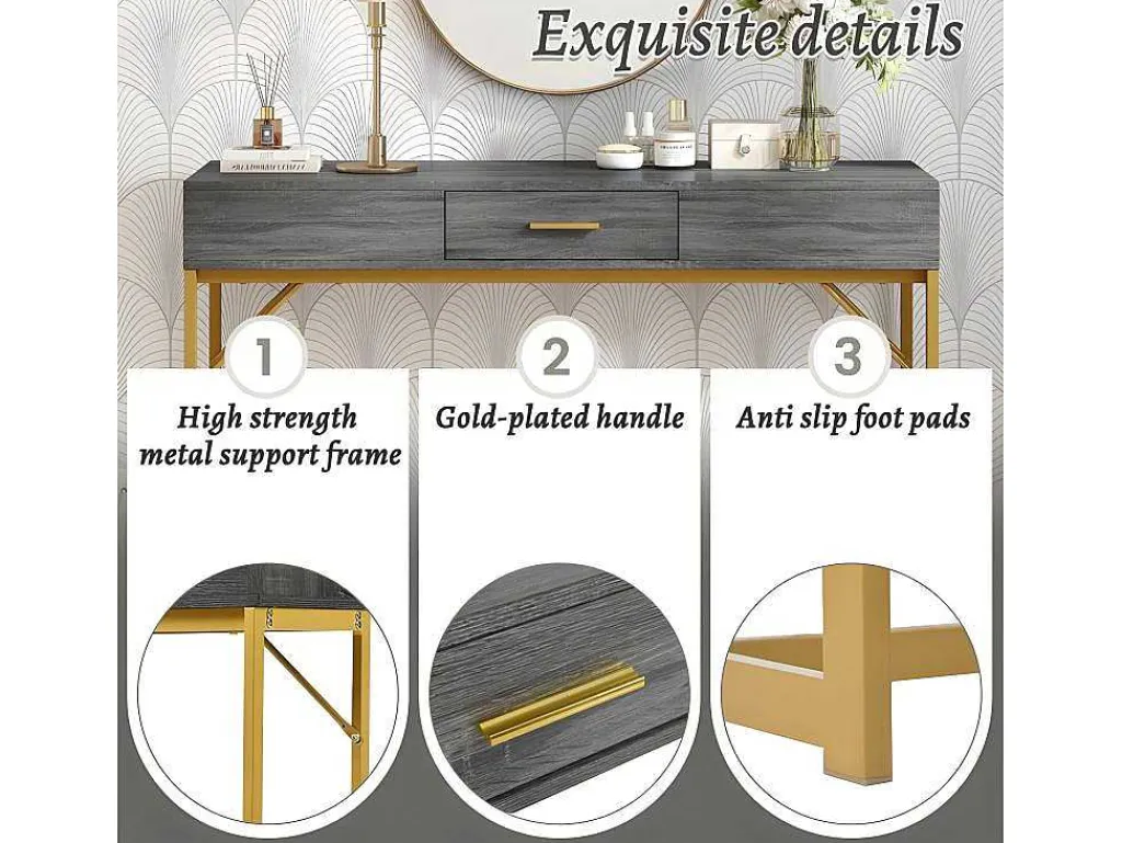 Console Met 1 Lade - Moderne Stijl - Grijs-ModernLuxe Hot