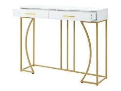 Console Met 2 Lades - Moderne Stijl - Wit & Goud-ModernLuxe Sale