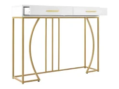 Console Met 2 Lades - Moderne Stijl - Wit & Goud-ModernLuxe Sale