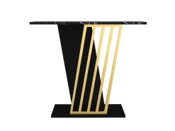 Consoletafel - Zwart Marmereffect En Goud - Orsona-Vente-unique Online
