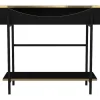 Consoletafel Met 1 Plank En 1 Nis - Zwart En Goudkleurig - Meriova-Vente-unique New