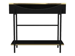 Consoletafel Met 1 Plank En 1 Nis - Zwart En Goudkleurig - Meriova-Vente-unique New