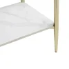 Consoletafel Met 1 Plank Van Keramiek En Metaal - Wit Marmereffect En Goud - Madola-Vente-unique