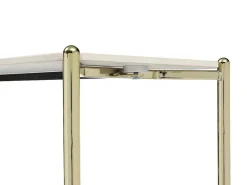 Consoletafel Met 1 Plank Van Keramiek En Metaal - Wit Marmereffect En Goud - Madola-Vente-unique