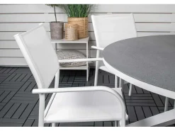Copacabana Tuinmeubelset Tafel O140Cm En 6 Stoel Santorini Wit, Grijs, Cremekleur.-Vente-unique Online