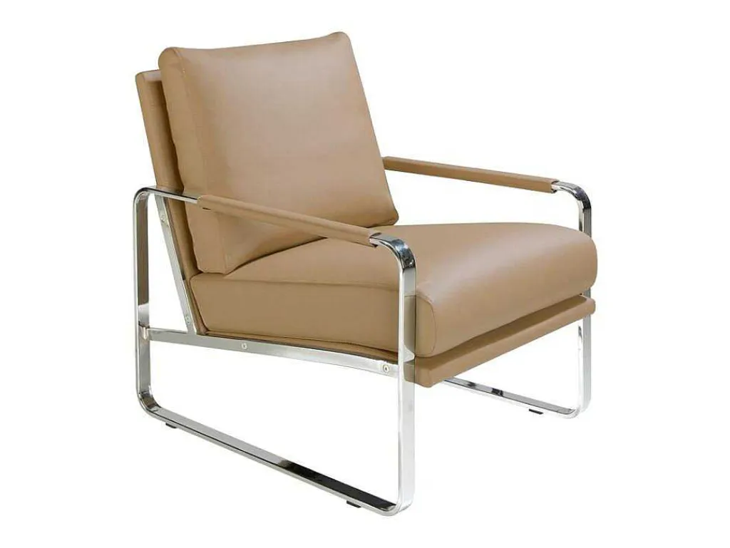 Creme Eco-Leren Gestoffeerde Fauteuil 5046-Angel Cerda New