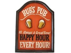 Dartboard En Decorative Plaat Happy Hour-Vente-unique Sale