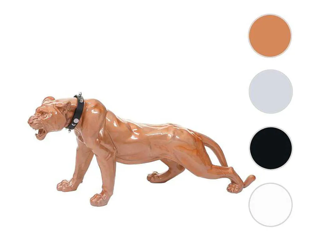 Decoratief Beeldje Panter Met Halsband, Antiek Hoogglans Met Kraag-Vente-unique Hot