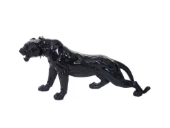 Decoratief Beeldje Panter Met Halsband, Zwart Hoogglans Met Kraag-Vente-unique Hot