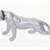 Decoratief Beeldje Panter Met Halsband, Zilver Mat Met Kraag-Vente-unique New