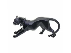 Decoratiefiguurtje Luipaard Mcw-D36 Met Kraag, Zwart Mat Met Kraag-Vente-unique Outlet