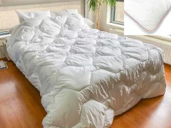 Dekbedovertrek Van Perkaal Katoen - 91 Draden/Cm - 220 X 240 Cm - 400 G/M - Wit - Auxence-Palacio Discount