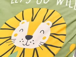 Dekbedovertrek Voor Kinderen Van Katoen 57 Draden /Cm - Dekbedhoes 140 X 200 Cm + 1 Kussensloop 63 X 63 Cm - Junglemotief - Junglia-OZAIA Sale