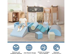 9-Delige Bouwstenen Voor Hardlopen En Klimmen. Bouwstenen Voor Kinderen. Trappen, Glijbaan En Ballenbad Voor Kleuters En Baby'S, Zachte, Kleurrijke Bouwstenen. Zonder Bal.-Vente-unique Clearance