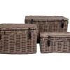 Demsy Opbergdozen 3 Stk. In Kubu Grijs Met Leren Hengsels.-Vente-unique Sale