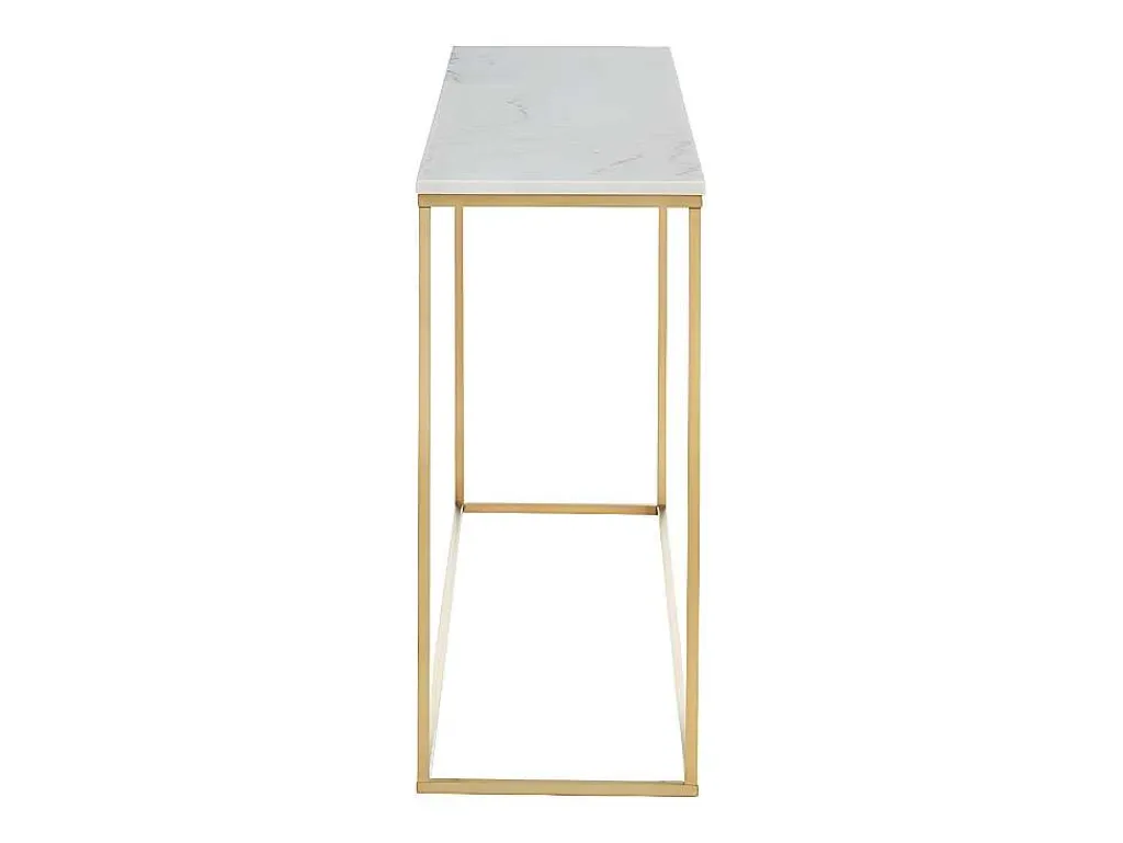 Design Sidetable Aretha - Marmer En Metaal - Wit En Goudkleurig - Van-PASCAL MORABITO Outlet