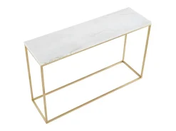 Design Sidetable Aretha - Marmer En Metaal - Wit En Goudkleurig - Van-PASCAL MORABITO Outlet