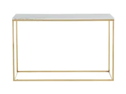 Design Sidetable Aretha - Marmer En Metaal - Wit En Goudkleurig - Van-PASCAL MORABITO Outlet