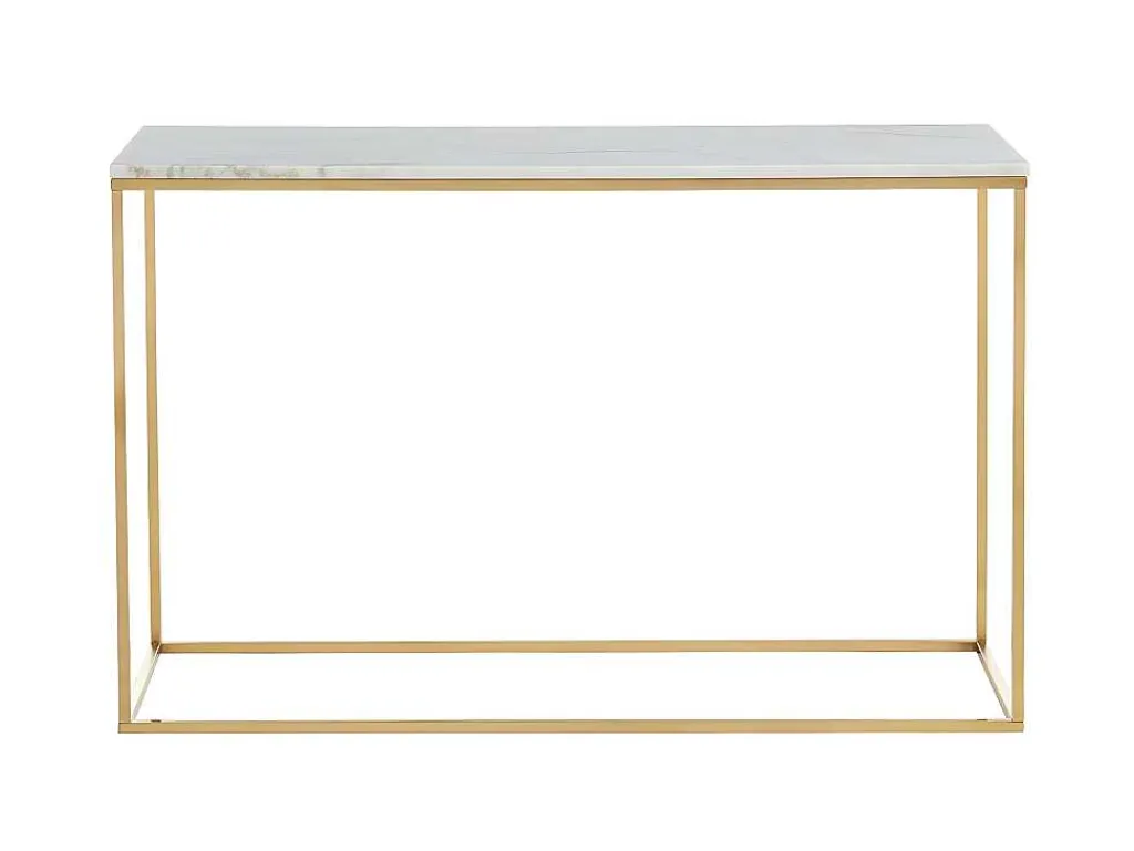 Design Sidetable Aretha - Marmer En Metaal - Wit En Goudkleurig - Van-PASCAL MORABITO Outlet