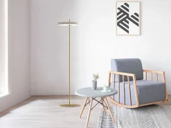 Design-Lamp Met Ledverlichting Van Metaal - D45 X H180 Cm - Goud En Wit - Vaughan-OZAIA Best