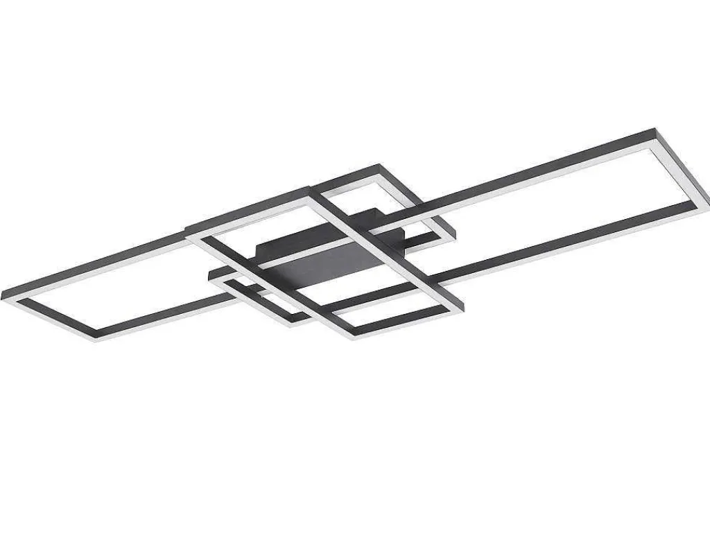 Design-Plafondlamp Met Ledverlichting Van Aluminium En Metaal - L104 X H42 Cm - Zwart - Harlow-OZAIA Clearance
