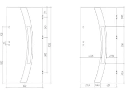 Deur Van Geglazuurd Staal En Inox H.207 X B.100 Cm Antraciet - Rechts Duwen - Trofa-Vente-unique