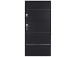 Deur Van Massief Staal En Inox H.207 X B.100 Cm Antraciet - Links Duwen - Naxara-Vente-unique Clearance