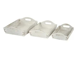Dienblad Mcw-C50 Shabby Look (Set Van 3), Wit, Shabby-Vente-unique New