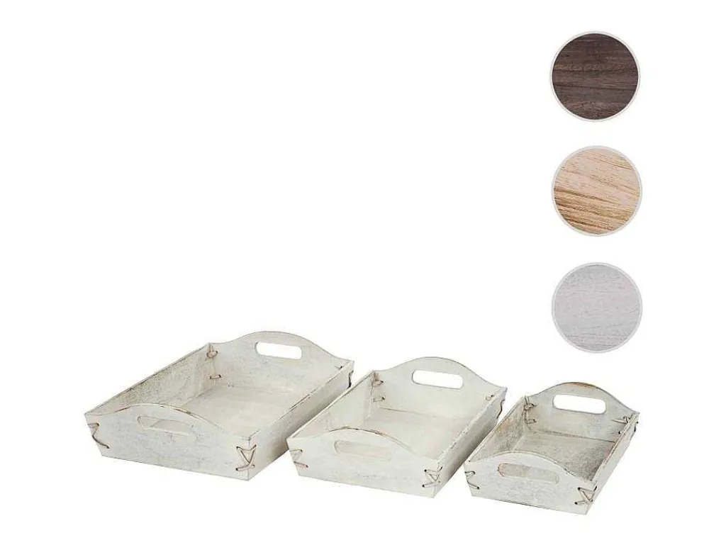 Dienblad Mcw-C50 Shabby Look (Set Van 3), Wit, Shabby-Vente-unique New
